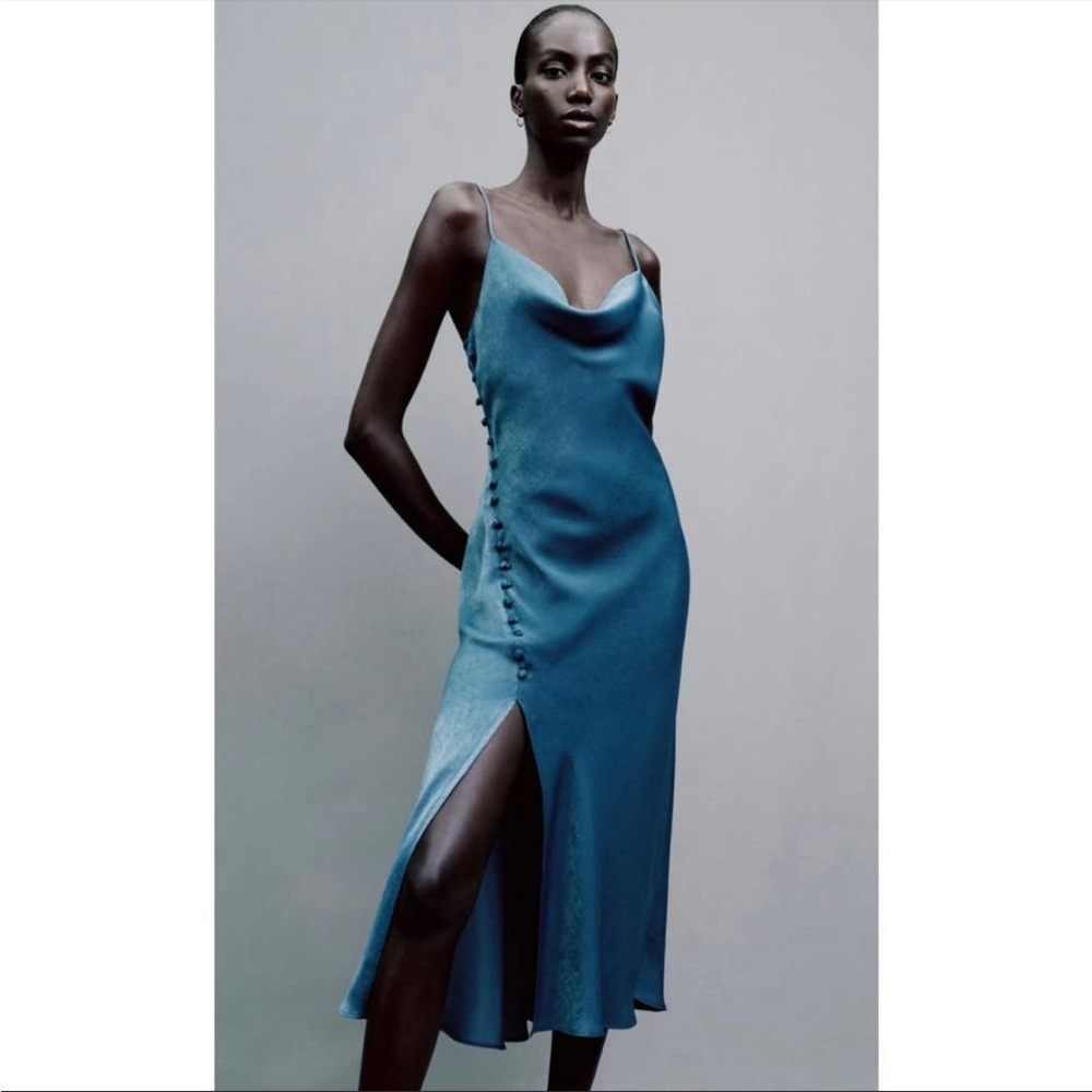Zara satin lingerie style dress